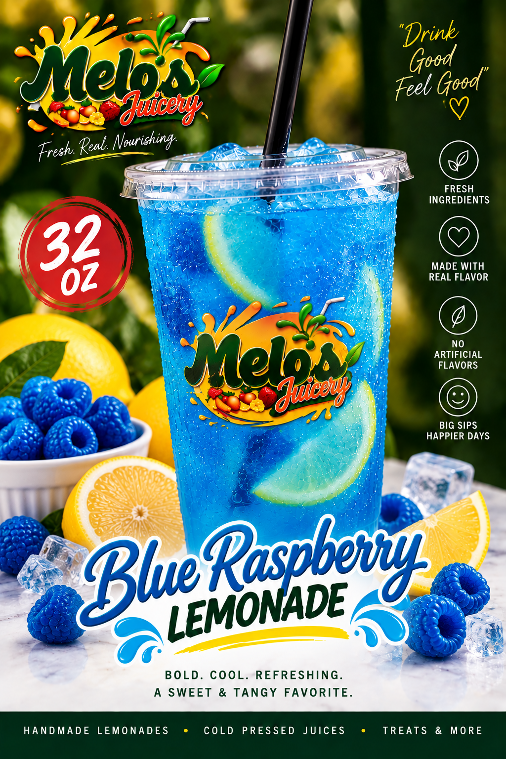 32OZ BLUE RASPBERRY LEMOANDE