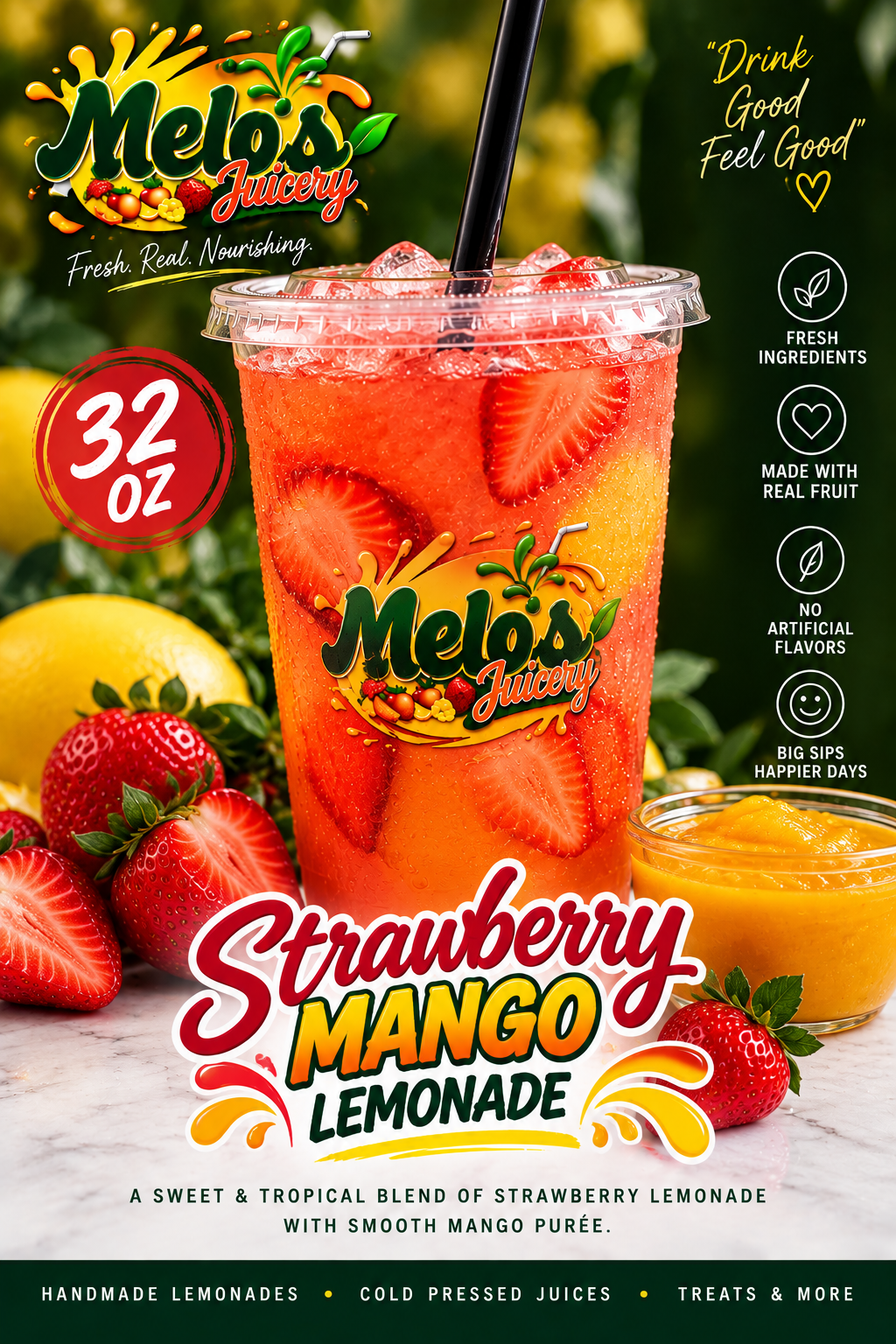 32OZ STRAWBERRY MANGO LEMONADE
