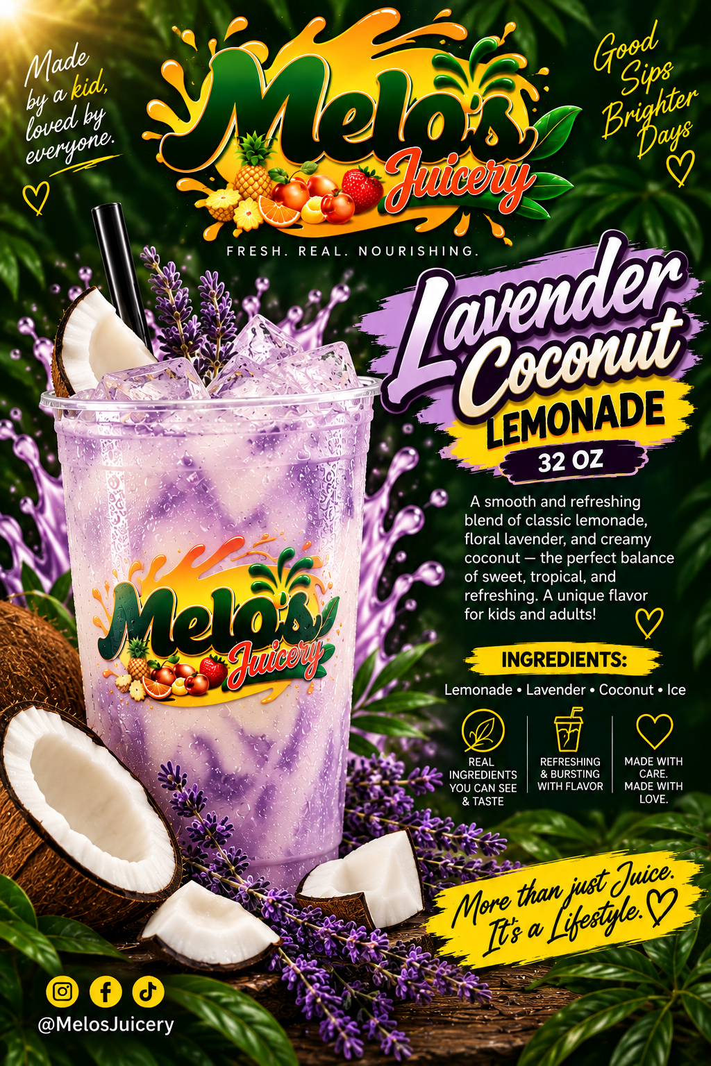 32OZ LAVENDER COCONUT LEMONADE