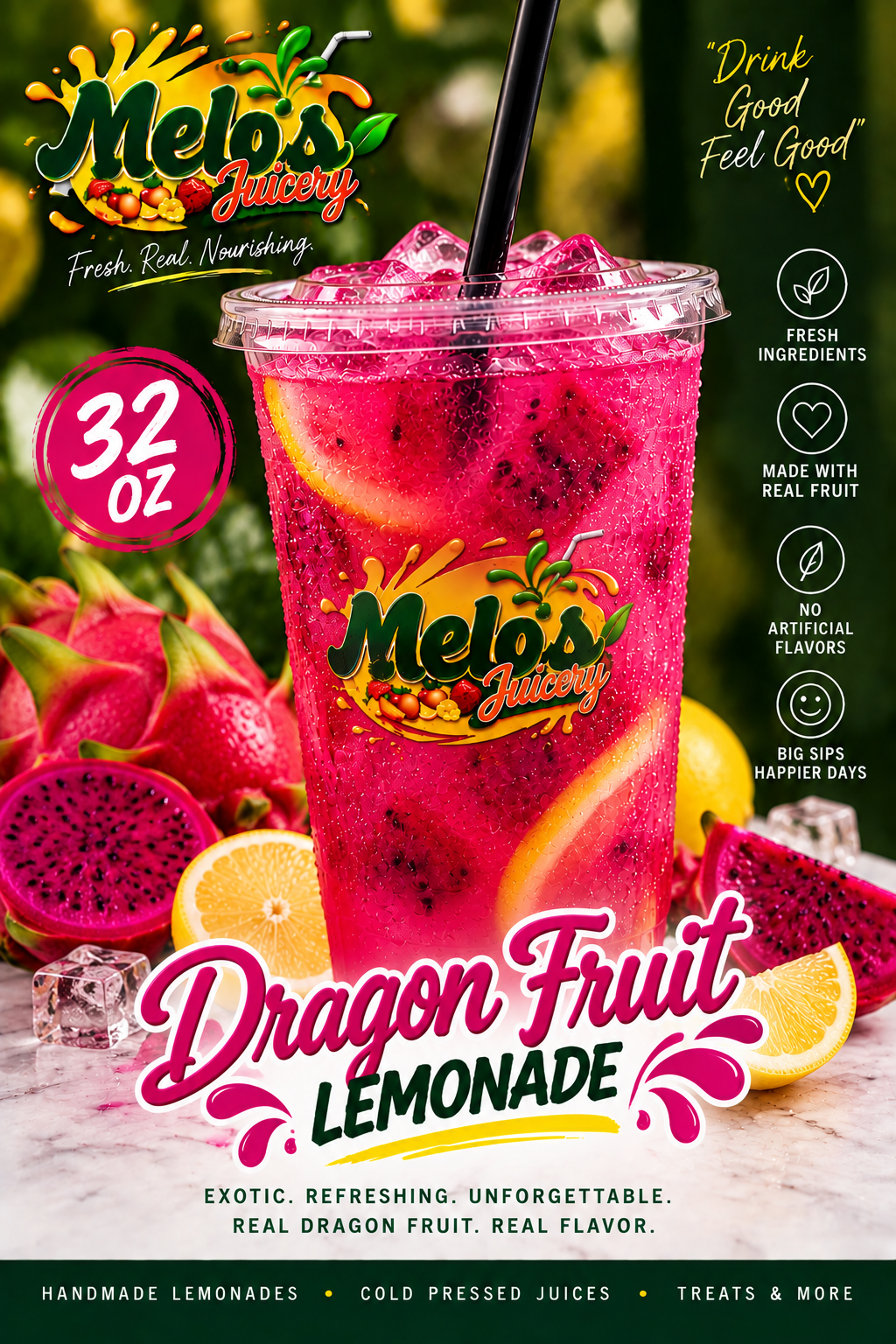 32 OZ DRAGON FRUIT LEMONADE