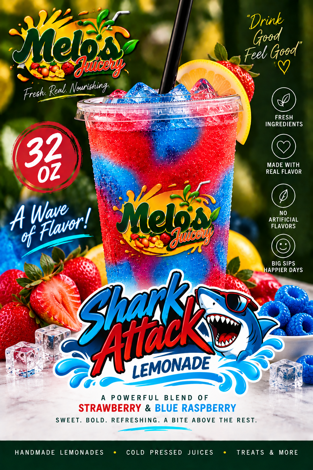 32OZ SHARK ATTACK LEMONADES