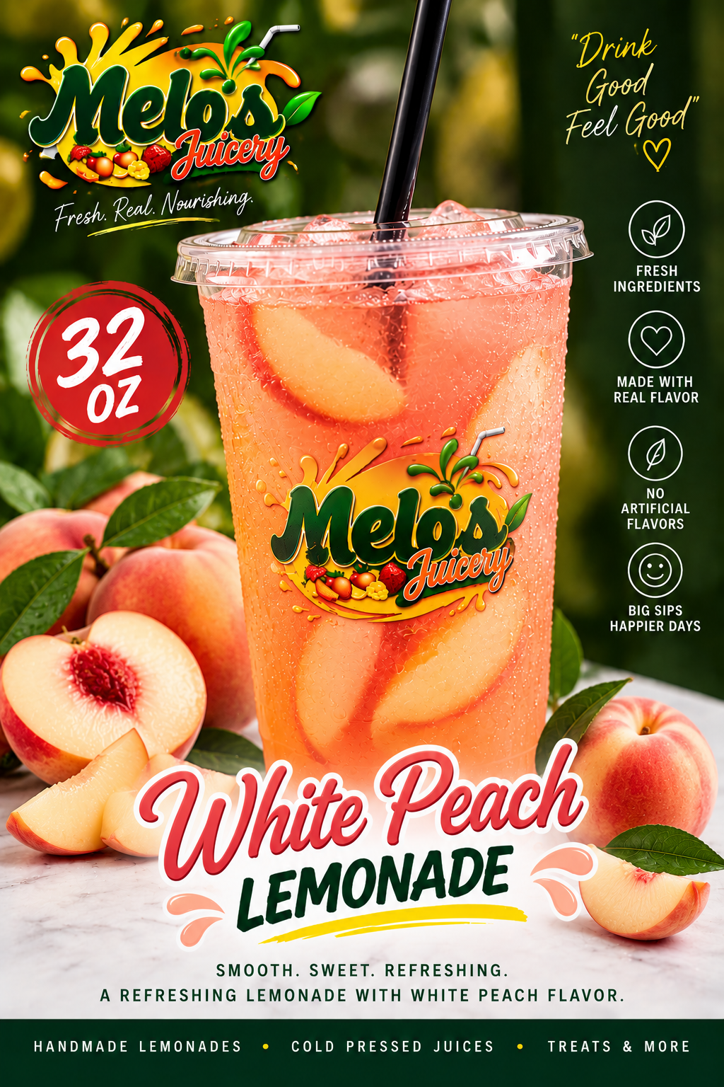 32OZ WHITE PEACH LEMONADE